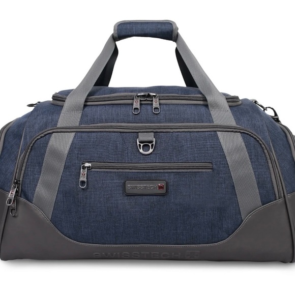 SWISSTECH Excursion Adventure Water Resistant Bottom 24" Duffel Bag Blue - Picture 2 of 14